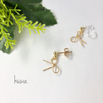 【再販3】華奢リボンのシンプルピアス or ノンホールピアス 