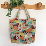 ☆sirokurocoraion様オーダー品☆【Ｌ】トートバッグ（猫大集合）オレンジ系