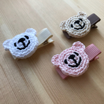 茶色欠品です！送料込み2つ600円♡編みくまちゃんのベビーヘアクリップ