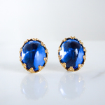 ガラスカボションピアス☆Blue