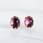 ガラスカボションピアス☆Purple