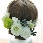 N37◇ナチュラル＆シトラスグリーン◇ヘッドドレス・ヘッドパーツ◇ブライダルウェディング・結婚式前撮り 