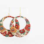 【イヤリング可】クレセントフープのピアス　＜Liberty fabrics ・ Elysian＞