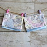 マチ付き大きめ☆メリーゴーランド柄の移動ポケット(水色ストライプ)