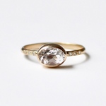 White topaz + Diamond Ring