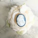 【再販】聖母のカメオ★ネックレス＜ロイヤルブルー×ホワイト×シルバー＞