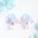✿ 雨の日の紫陽花とパールのピアス ✿  