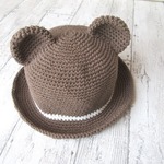 【23様ご予約品】　コットンのくま耳ハット　Ｍ