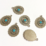 6個 17×23mm シルバーアンティークチャーム ドロップ
