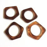 4個 38×40mm 樹脂チャームブラウン