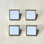 GOLD WHITE SQUARE BUTTON PARTS
