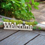 「Welcome 」流木プレート　よちよちパンダちゃん付き