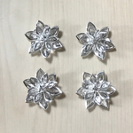 SILVER CLEAR CRYSTAL FLOWER CABOCHONS