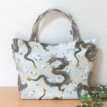 bさまオーダー　龍柄　アイボリー　トートバッグ