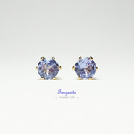 【ステンレス】タンザナイト・ピアス　４mm