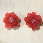 RED ROSE FLOWER CABOCHON PARTS