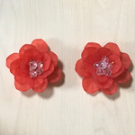 RED FLOWER CABOCHON PARTS
