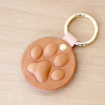 🐶犬のぷっくり肉球キーホルダー 栃木レザー