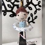 【送料無料】リボン バレリーナストラップ・ブルー