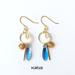 marbleチェコビーズピアス