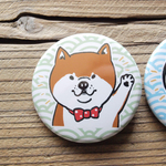 柴犬缶バッジ（赤柴）