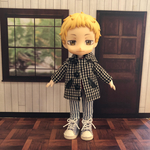 【オビツ11】ロングシャツセット(ギンガム)