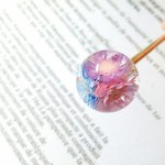 キャンディカラーの花玉かんざし