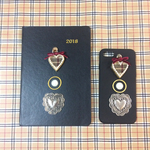 【再販×5】赤ハートチェックiphoneケース ハートコンチョ リボン チャーム