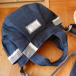 ＜kiyon*様専用＞2wayころぽてファスナーバッグ（デニムとストライプ）