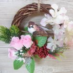 ◇３２　すずめと桜のリース（中）