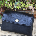 革の財布/手作りのレザー財布/黒の革財布/3miru-black