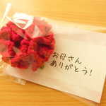 カーネーションのアクリルたわし 赤 (ポストカード付き)