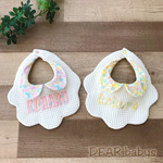 ☆送料無料☆お名前刺繍 お花の襟付きスタイ【トロピカルフルーツ】