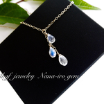 ＊再販＊14kgf rainbow moon stone necklace