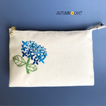 刺繍ポーチ〜紫陽花