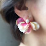 apricot flower  ノンホールイヤリング  ウェディング  パール