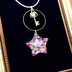 スタージュエルドロップ ネックレス　ピンク
