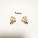 コットンパール×シュガーパール×ビジューのピアス
