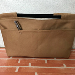 再販・帆布11号のキャラメルカラーのバッグインバッグ。