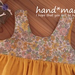 ノースリワンピ110*Wガーゼ・ミモザイエロー×リバティ