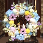 ◆◆honeycandy様専用◆◆/No.wreath-14796/★ギフト/花/玄関リース★/アーティフィシャルフラワー造花/イースターエッグ＆バニー/春リース（３）イースター・リース/32cm