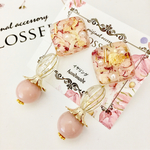 [Flower] ピンクカーネーションイヤリング
