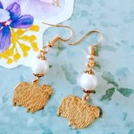 [セール中]コットンパールと羊のピアス/イヤリング
