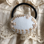 antique lease 刺繍ヘアゴム5.5 ブローチへ変更可能