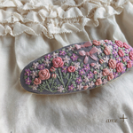 ☆happy garden 刺繍バレッタ（大）☆☆