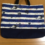 大きめ    大人気  ネイビー宇宙 プラネタリウム柄 手提げバッグ 入学 レッスン 習い事 男の子   