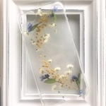 ミモザの春待ち　 押し花スマホケース