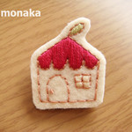 刺繍ブローチ　おうちシリーズ　りんご邸