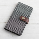 新iPhoneXS/XR/XSMax対応 再販♪♯グレンチェック♯　メンズ 手帳型スマホカバーiPhone8/8Plus/X(10）Android対応カバー