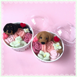 【受注製作】お花カップ ダックス☆羊毛フェルト